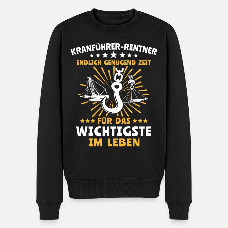 Kranführer Kran Kranfahrer - Männer Premium Bio Pullover - Schwarz