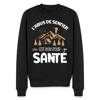 Randonnée Idée cadeau randonneur humour - Pull Premium bio Homme - noir - Devant - Nico (187cm)