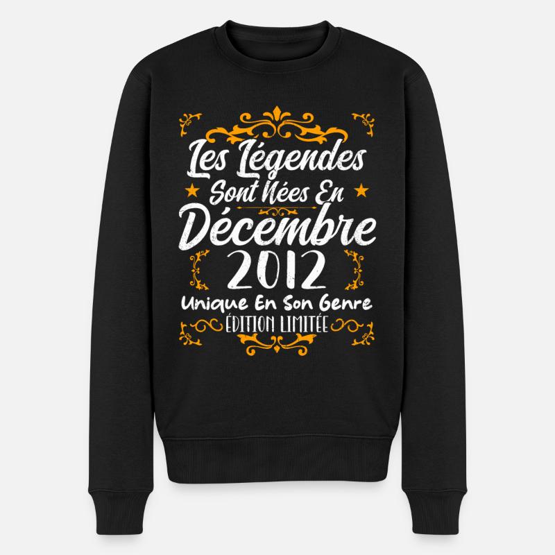 Vintage, Cadeau Anniversaire Décembre 2012 - Pull Premium bio Homme - noir