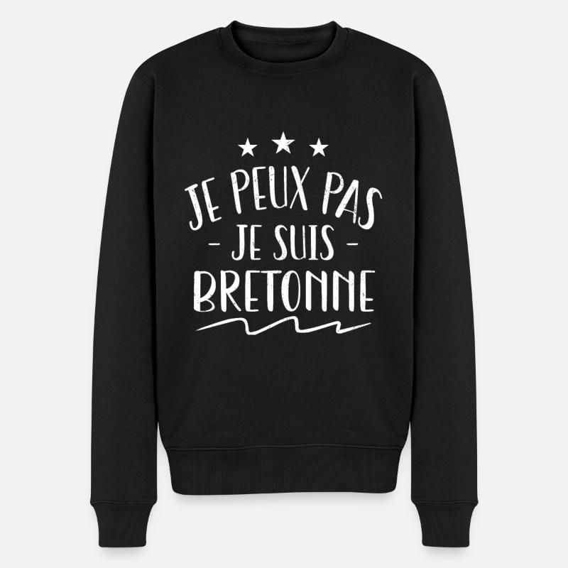 breton | Je peux pas je suis Bretonne - Pull Premium bio Homme - noir