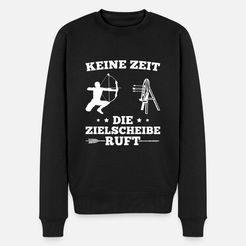 Bogensport Pfeil Bogen Zielscheibe Bogenschießen - Männer Premium Bio Pullover - Schwarz