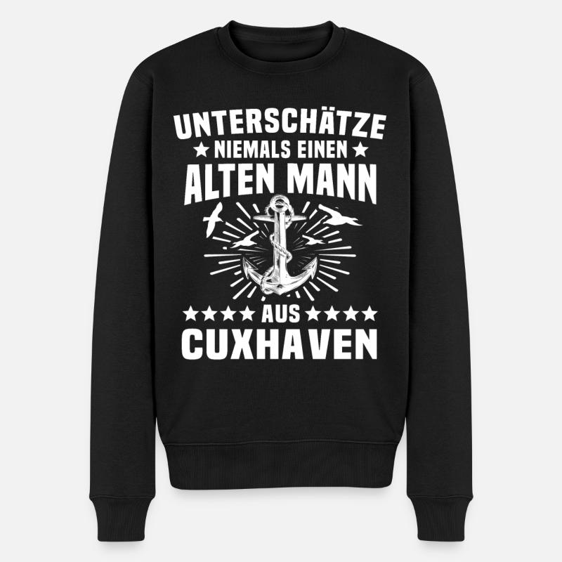 Cuxhaven - Männer Premium Bio Pullover - Schwarz