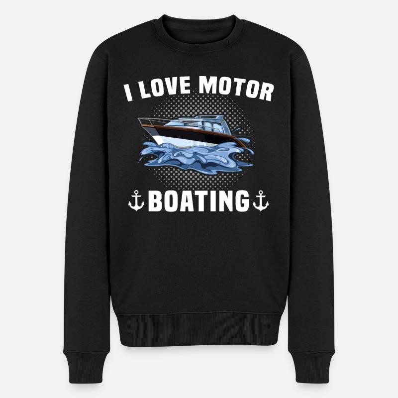 Kapitän Captain Boot - Männer Premium Bio Pullover - Schwarz
