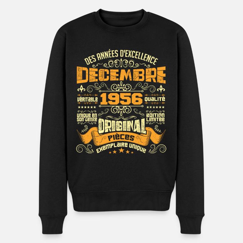 MILLĂSIME DĂCEMBRE 1956 ORIGINAL PIĂCES - Pull Premium bio Homme - noir