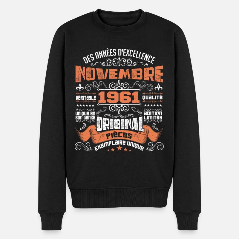 Novembre 1961 - Pull Premium bio Homme - noir