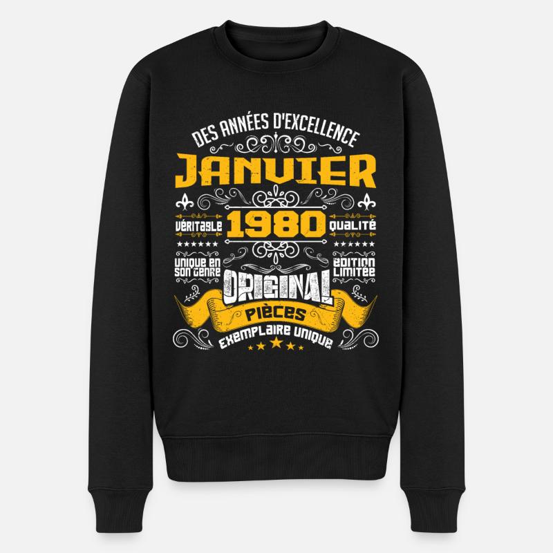 JANVIER 1980 | ORIGINAL PIÈCES - Pull Premium bio Homme - noir
