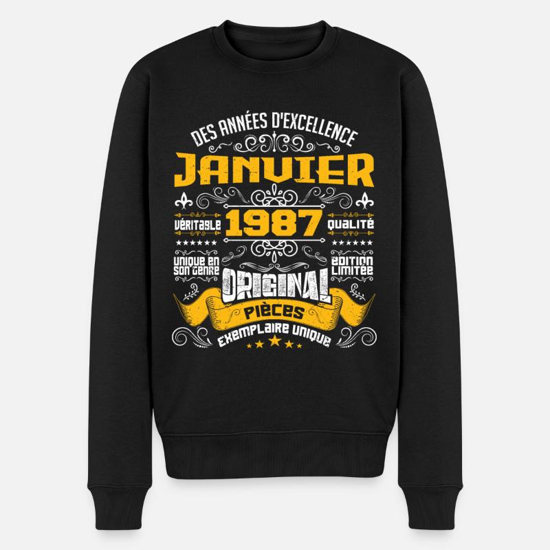 JANVIER 1987 | ORIGINAL PIÈCES - Pull Premium bio Homme - noir