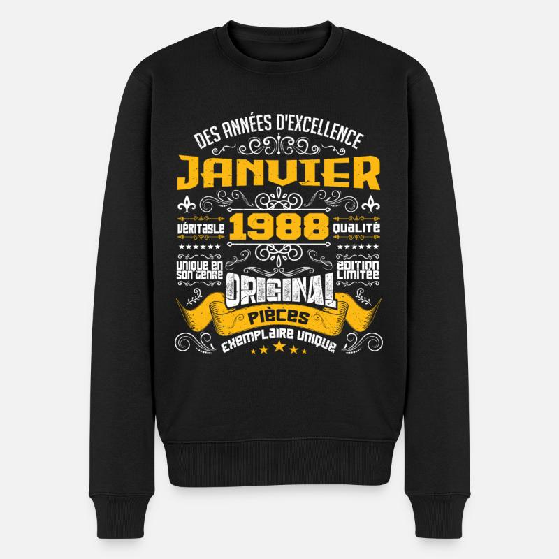 JANVIER 1988 | ORIGINAL PIÈCES - Pull Premium bio Homme - noir