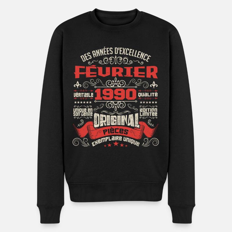 Février 1990 | Des Années D'excellence - Pull Premium bio Homme - noir