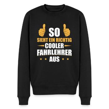 Fahrschule Führerschein Fahrschullehrer Fahrlehrer - Männer Premium Bio Pullover - Schwarz - Vorne - Nico (187cm)