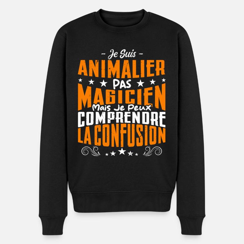 Je Suis Animalier Pas Magicien - Pull Premium bio Homme - noir