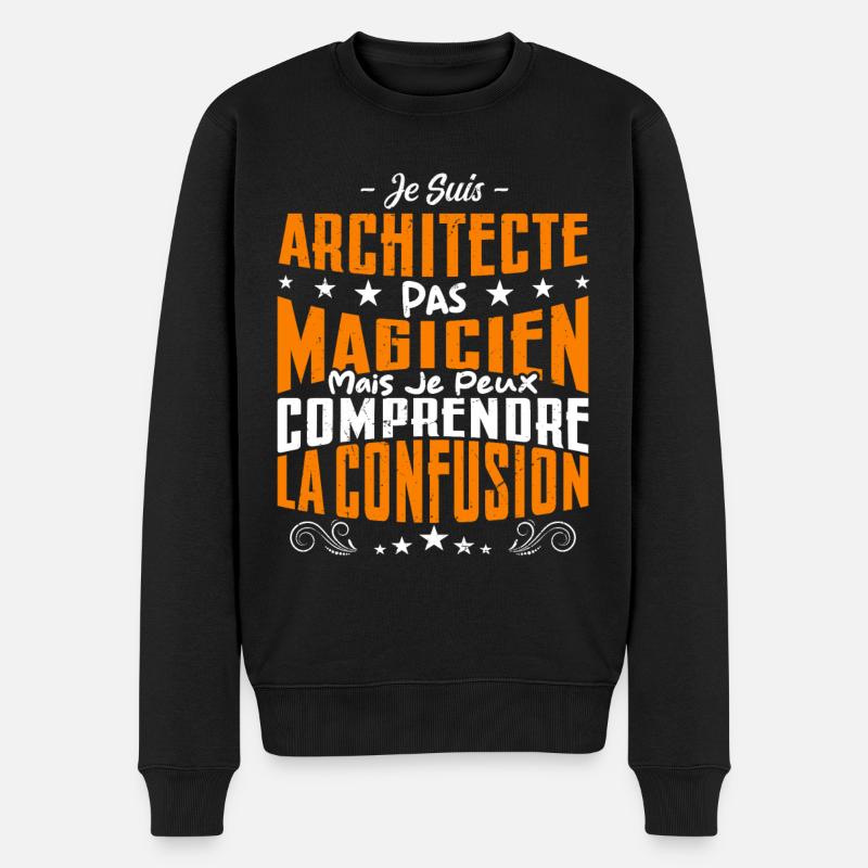 Je Suis Architecte Pas Magicien - Pull Premium bio Homme - noir