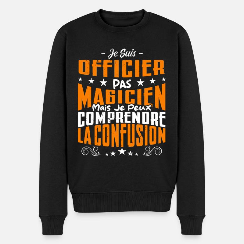 Je Suis Officier Pas Magicien - Pull Premium bio Homme - noir