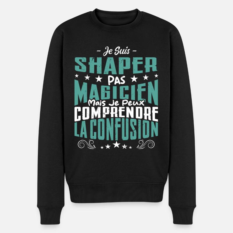 Je Suis Shaper Pas Magicien - Pull Premium bio Homme - noir