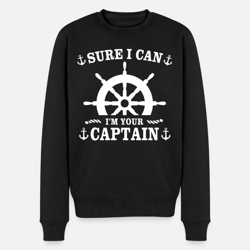 Capitaine Capitaine de bateau - Pull Premium bio Homme - noir