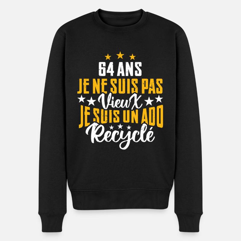 64 ans | Cadeau d'anniversaire - Pull Premium bio Homme - noir