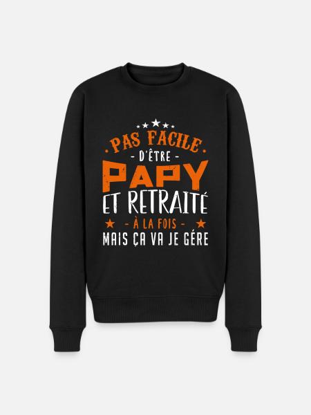 je suis un papy retraité - Pull Premium bio Homme - noir