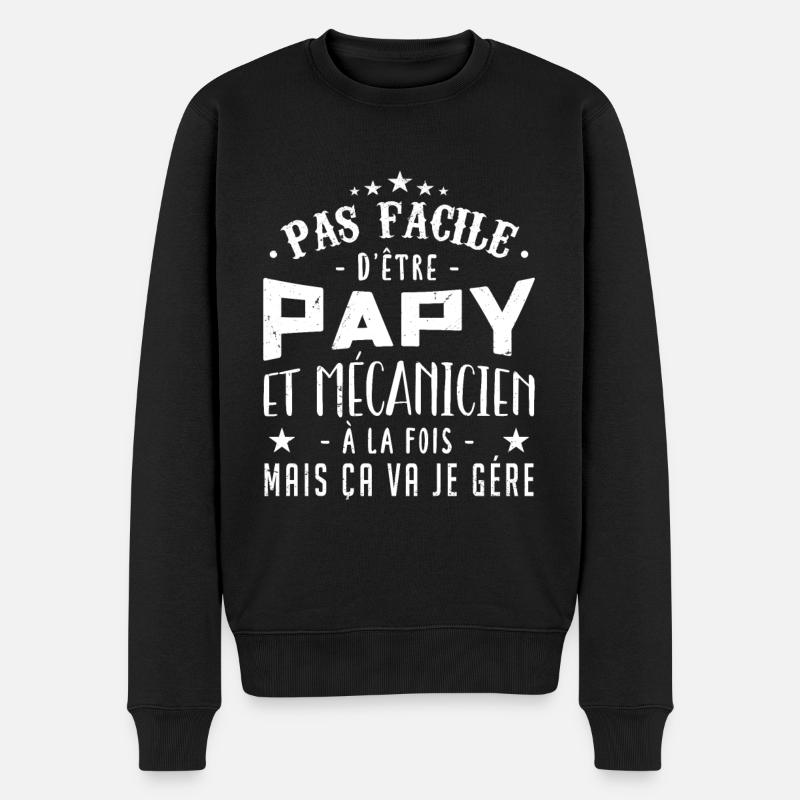 PAPY MÉCANICIEN - Pull Premium bio Homme - noir
