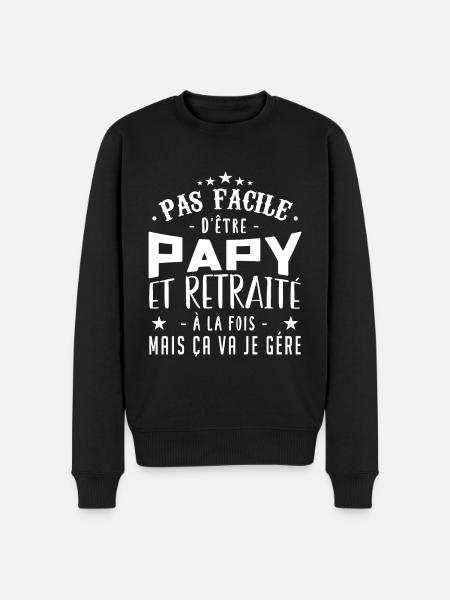 Papy retraite, cadeau papy - Pull Premium bio Homme - noir