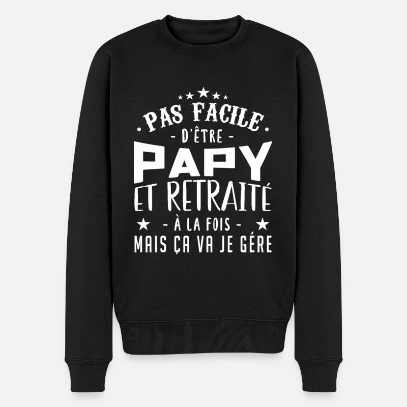 Papy retraite, cadeau papy - Pull Premium bio Homme - noir