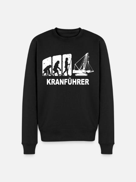 Kranfahrer Evolution Kranführer Kran - Männer Premium Bio Pullover - Schwarz
