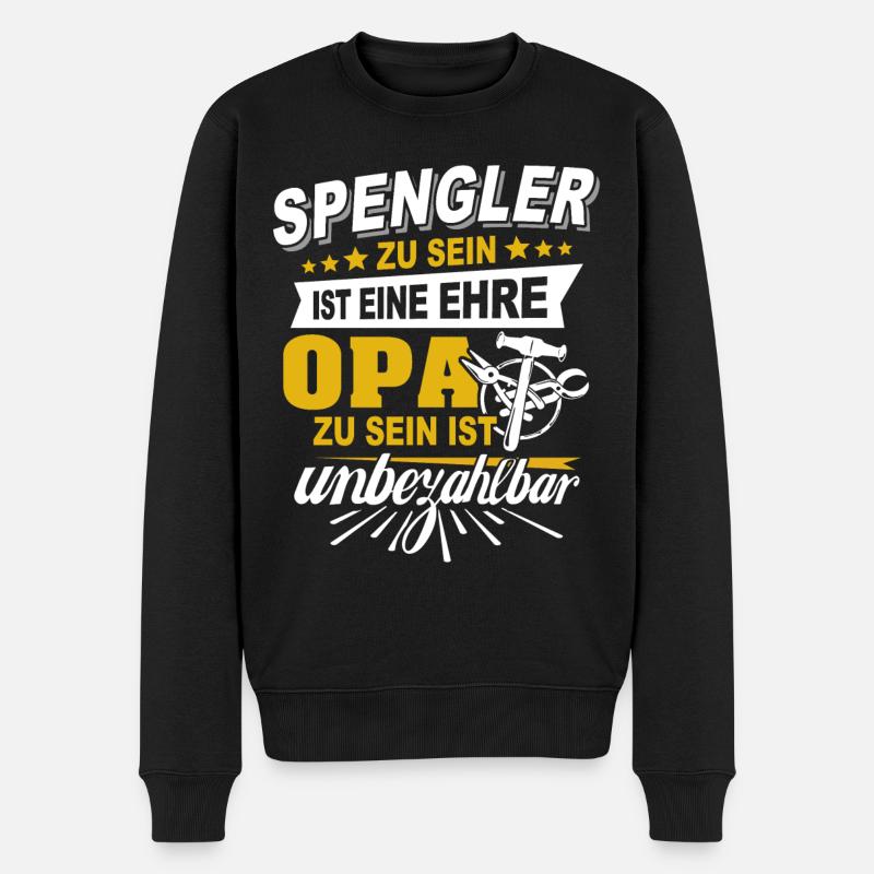 Bauspengler Opa Spengler - Männer Premium Bio Pullover - Schwarz