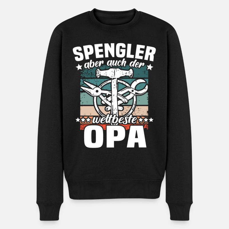 Bauspengler Opa Spengler - Männer Premium Bio Pullover - Schwarz