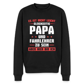 Fahrlehrer und Papa Fahrschule Fahrschullehrer - Männer Premium Bio Pullover - Schwarz - Vorne - Nico (187cm)