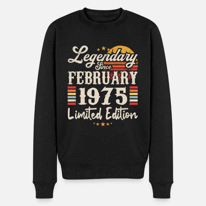 Legendär seit Februar 1975 | Limitierte Auflage - Männer Premium Bio Pullover - Schwarz
