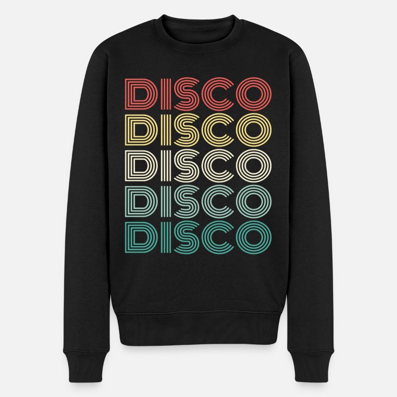Disco - Retro repeating - Men's Premium Organic Jumper - black