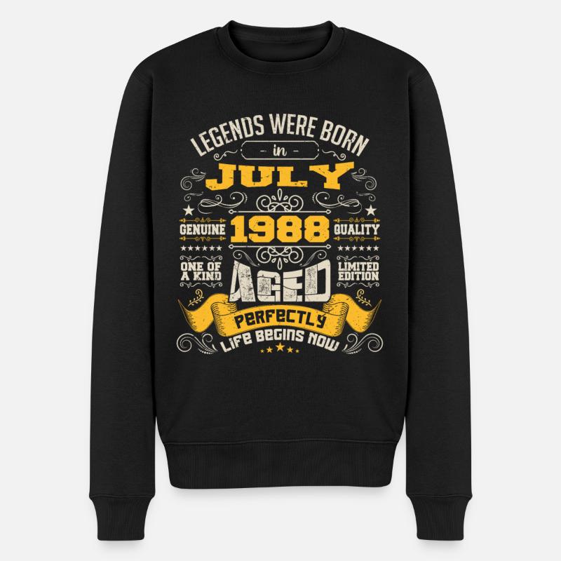 Legends wurden im Juli 1988 geboren | Perfekt gealtert - Männer Premium Bio Pullover - Schwarz