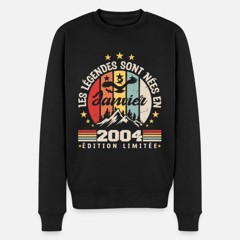 les légendes sont nées en 2004 janvier | cadeau - Pull Premium bio Homme - noir
