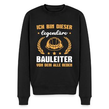Bauleitung Ausbildung Baustelle Bauleiter - Männer Premium Bio Pullover - Schwarz - Vorne - Nico (187cm)