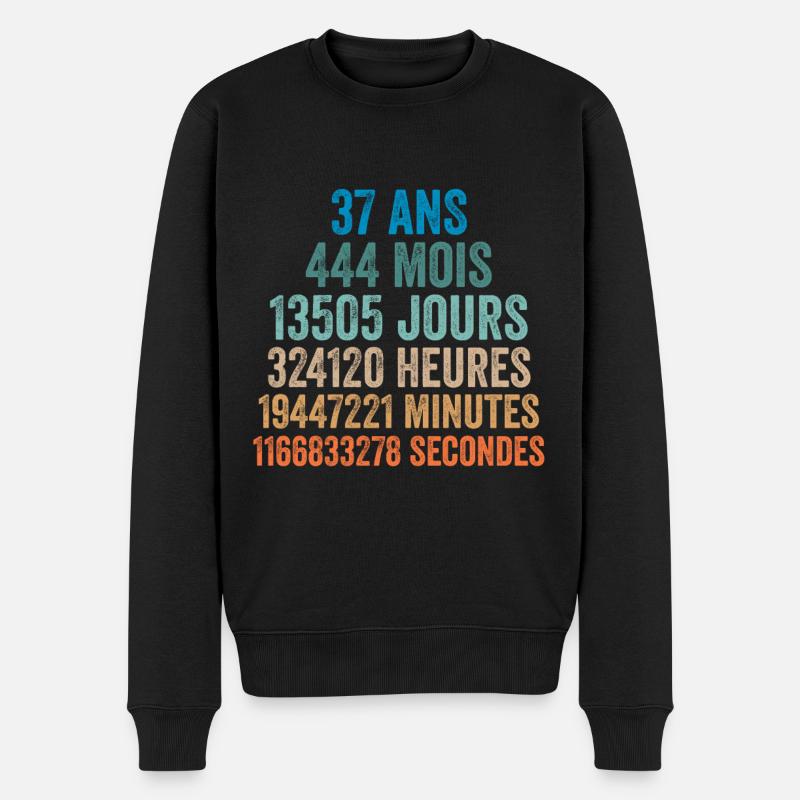 37 Ans Anniversaire - cadeau d'anniversaire - Pull Premium bio Homme - noir