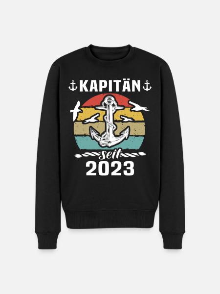 Kapitän 2023 Bootsführerschein Boot - Männer Premium Bio Pullover - Schwarz