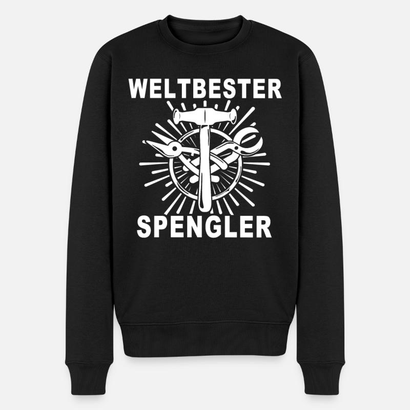Spengler Beruf Bauspengler Sprüche - Männer Premium Bio Pullover - Schwarz