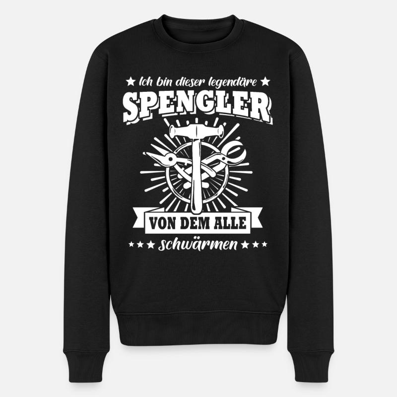 Spengler Beruf Bauspengler Sprüche - Männer Premium Bio Pullover - Schwarz