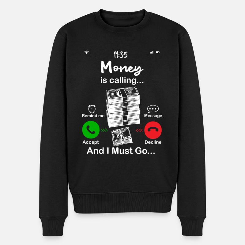 Money Is Calling - Pull Premium bio Homme - noir