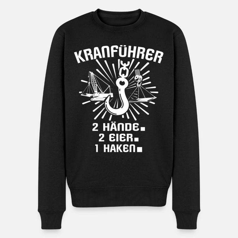 Kranfahrer Kranführer Kran Fahren - Männer Premium Bio Pullover - Schwarz