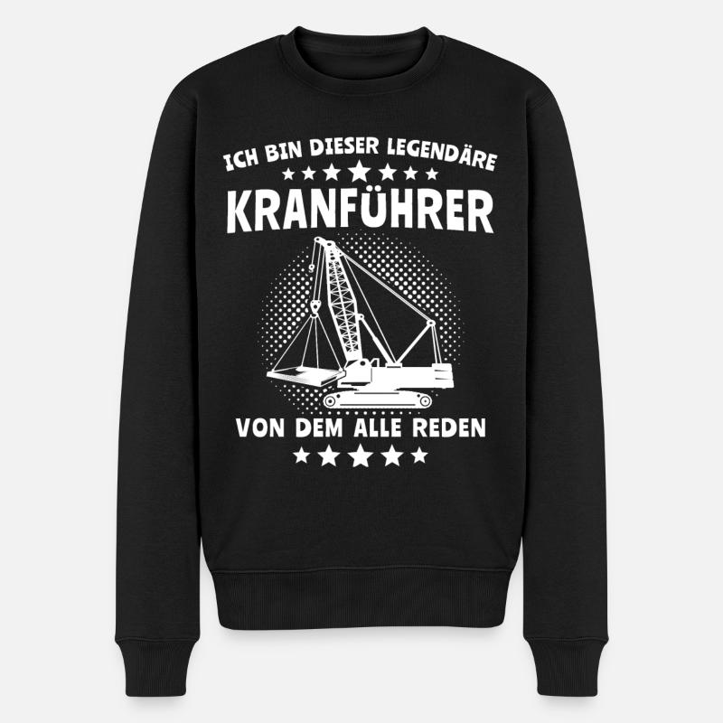 Kranführer Kran Kranfahrer - Männer Premium Bio Pullover - Schwarz