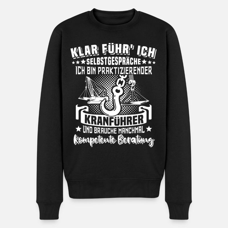 Kranführer Kran Kranfahrer - Männer Premium Bio Pullover - Schwarz