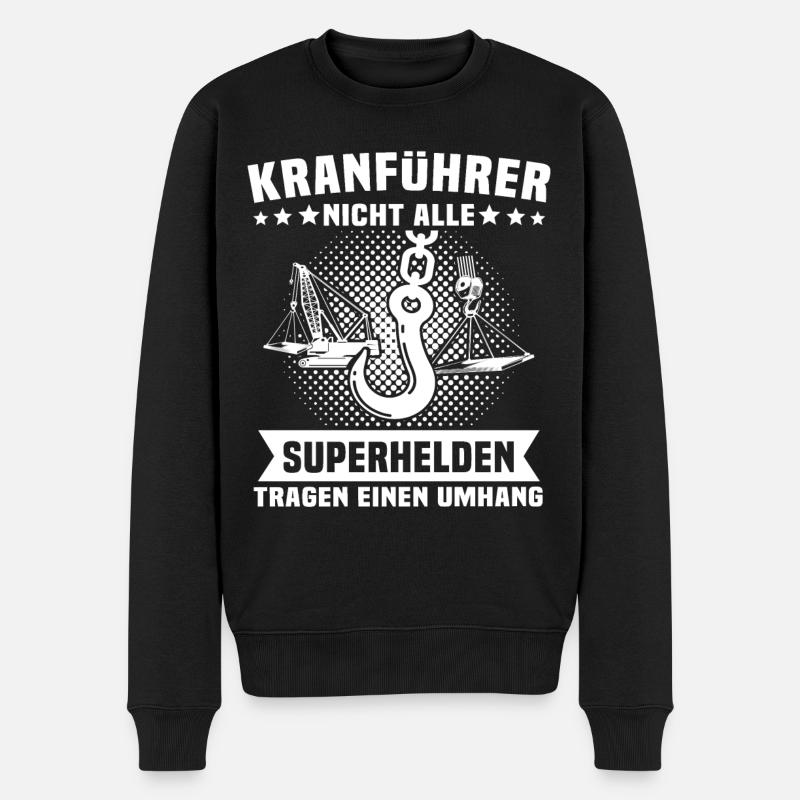 Kranführer Kran Kranfahrer - Männer Premium Bio Pullover - Schwarz
