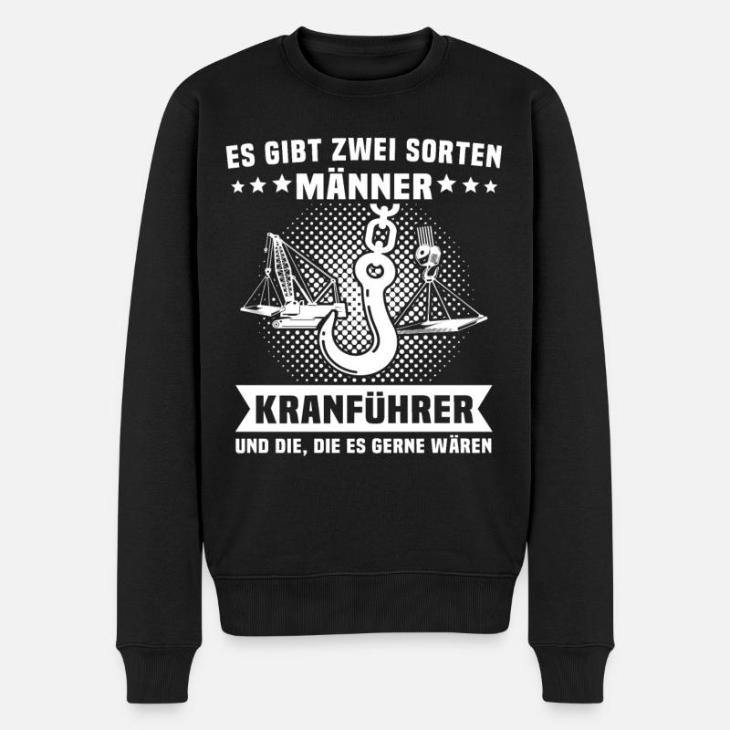 Kranführer Kran Kranfahrer - Männer Premium Bio Pullover - Schwarz
