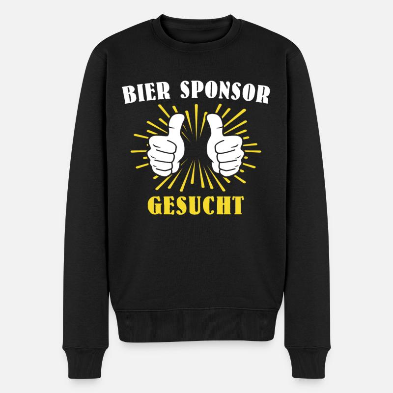 Bier Sponsor Trinksprüche Party - Männer Premium Bio Pullover - Schwarz