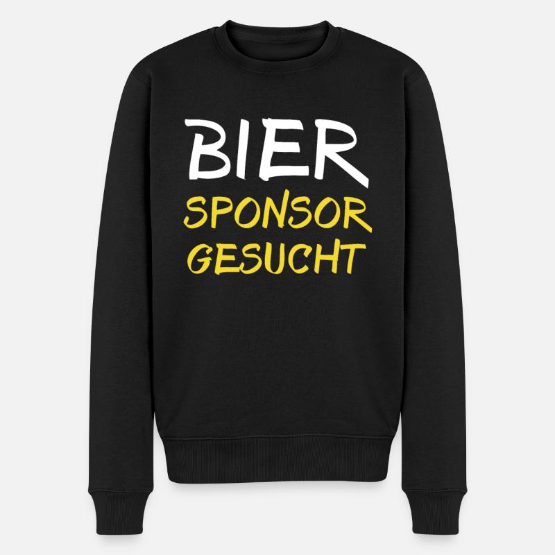 Bier Sponsor Trinksprüche Party - Männer Premium Bio Pullover - Schwarz