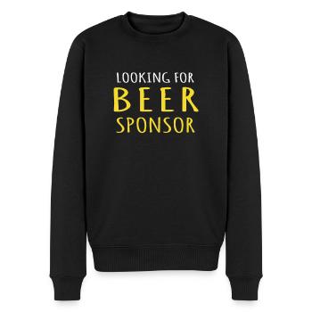 Bier Sponsor Trinksprüche Biertrinker - Männer Premium Bio Pullover - Schwarz - Vorne - Nico (187cm)