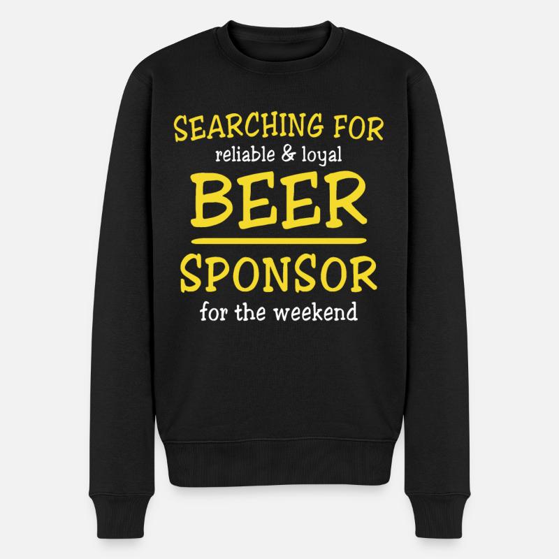 Bier Sponsor Trinksprüche Biertrinker - Männer Premium Bio Pullover - Schwarz