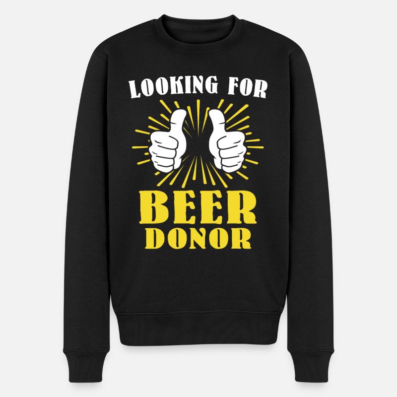 Le commanditaire de la bière porte un toast aux buveurs de bière - Pull Premium bio Homme - noir