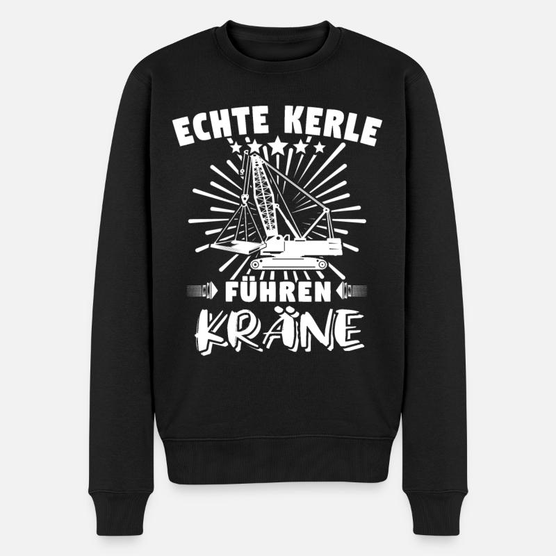 Kranfahrer Kran Kranfuehrer - Männer Premium Bio Pullover - Schwarz