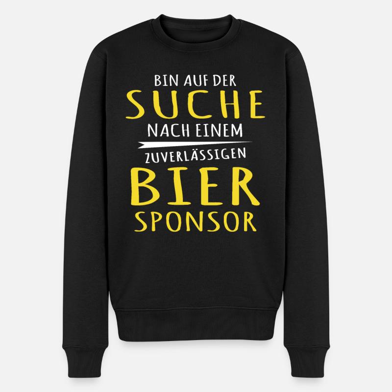 Bier Sprüche Trinksprüche Bierliebhaber - Männer Premium Bio Pullover - Schwarz